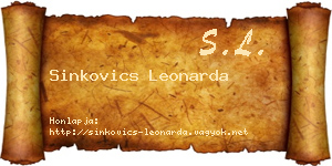 Sinkovics Leonarda névjegykártya